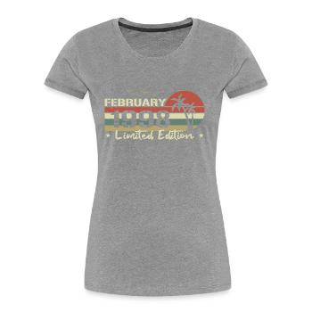millésime de février 26e anniversaire né 1998 vibe - T-shirt bio Premium Femme - bleu marine - Devant - Mia (176cm)