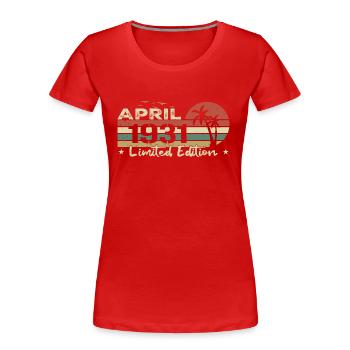 April 93. Jahrestag Jahrgang Geboren 1931 Vibe - Frauen Premium Bio T-Shirt - Navy - Vorne - Mia (176cm)