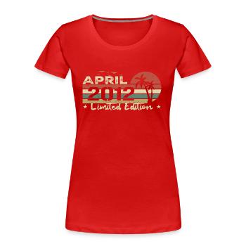 Jahrgang April 12th Anniversary Geboren 2012 Vibe - Frauen Premium Bio T-Shirt - Navy - Vorne - Mia (176cm)