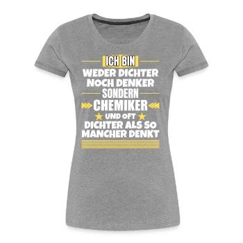 Ni poète ni penseur, mais chimiste - T-shirt bio Premium Femme - bleu marine - Devant - Mia (176cm)