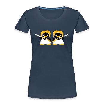 Shotgun Penguin Girls - T-shirt bio Premium Femme - bleu marine - Devant - Mia (176cm)