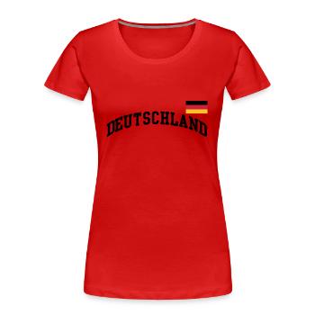 Deutschland Flagge - Germany-BRD-Fussball-soccer - Frauen Premium Bio T-Shirt - Navy - Vorne - Mia (176cm)