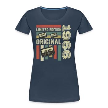 Vintage 1966 - Retro Birthday Saying 1966 - Women's Premium Organic T-Shirt - navy - Front - Mia (176cm)