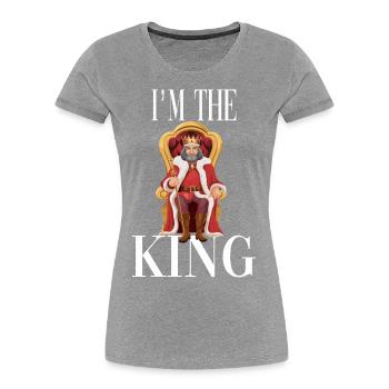 Ich bin der König - Frauen Premium Bio T-Shirt - Navy - Vorne - Mia (176cm)