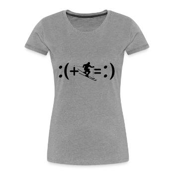 Skiing makes me happy, happiness formula - Women's Premium Organic T-Shirt - navy - Front - Mia (176cm)