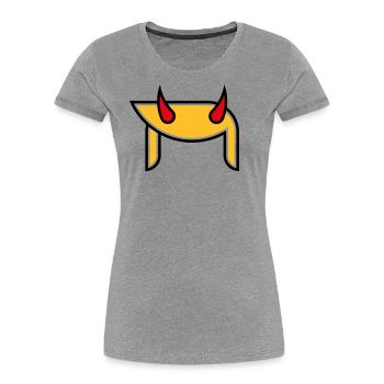 Donald Hörner (Frisur Teufel Pop Art / 3C) - Frauen Premium Bio T-Shirt - Navy - Vorne - Mia (176cm)