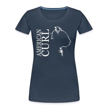 American Curl Profile Cat Cat Wilsigns - Women's Premium Organic T-Shirt - navy - Front - Mia (176cm)