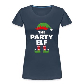 L’Elfe du Parti - T-shirt bio Premium Femme - bleu marine - Devant - Mia (176cm)