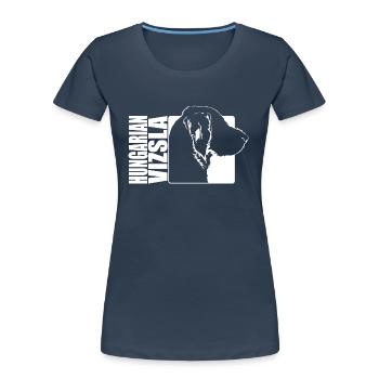 Hungarian Vizsla Wirehaired Profile Dogs Wilsigns - Women's Premium Organic T-Shirt - navy - Front - Mia (176cm)