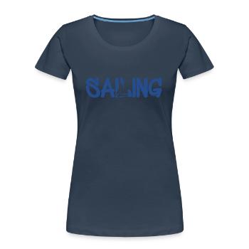 sailing - Frauen Premium Bio T-Shirt - Navy - Vorne - Mia (176cm)