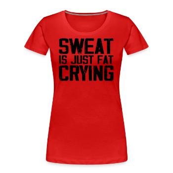 Sweat Is Just Fat Crying | Funny Fitness & Gym - T-shirt bio Premium Femme - bleu marine - Devant - Mia (176cm)
