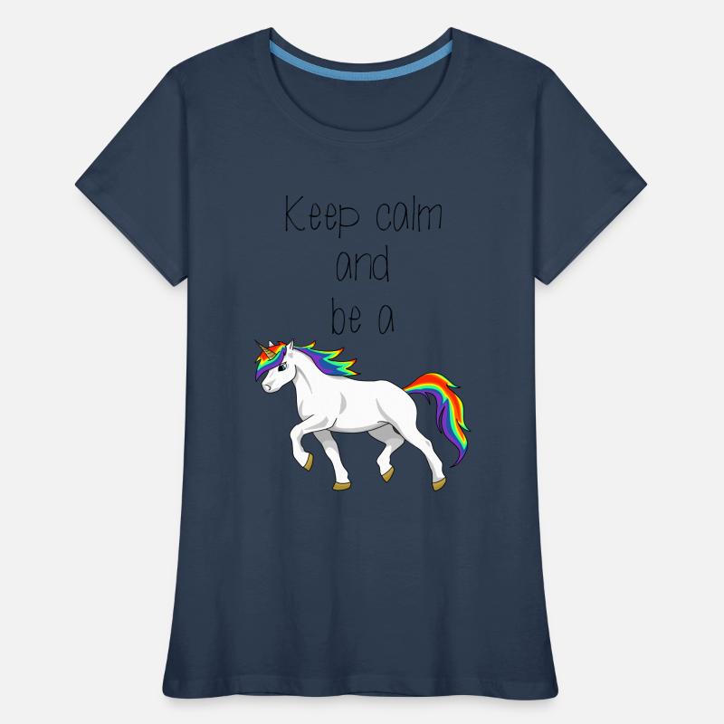 Ein Regenbogen laufendes Einhorn mit Spruch Frauen Premium Bio T-Shirt