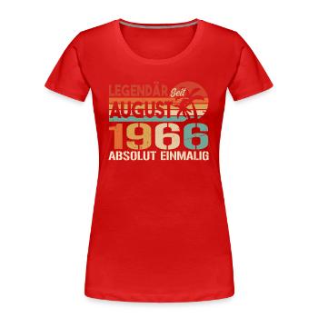 Geboren im August 1966 Funny Birthday Retro - Frauen Premium Bio T-Shirt - Navy - Vorne - Mia (176cm)