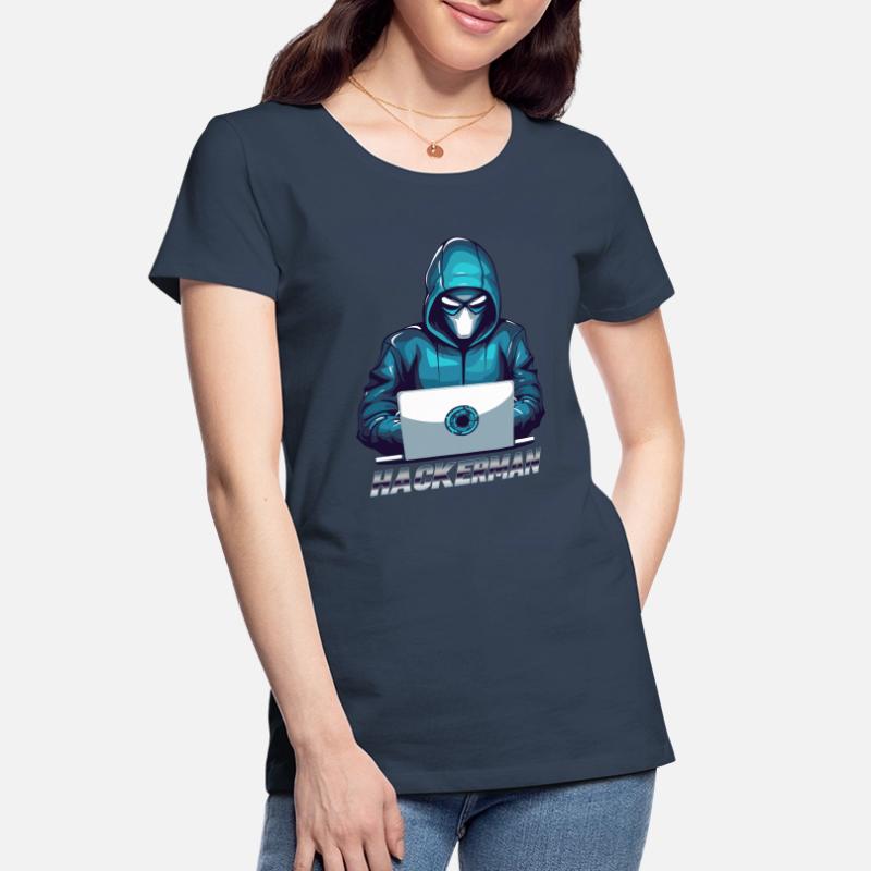 Hacker Meme Cyber Security Hacking Hackerman Frauen Premium Bio T-Shirt