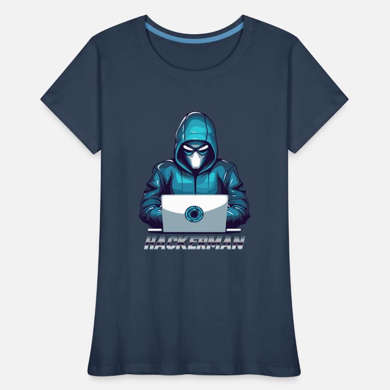 Hacker Meme Cyber Security Hacking Hackerman Frauen Premium Bio T-Shirt