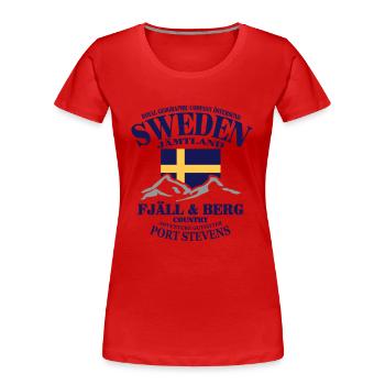 Schweden - Sweden - Elk - Elch - Wandern - Women's Premium Organic T-Shirt - navy - Front - Mia (176cm)