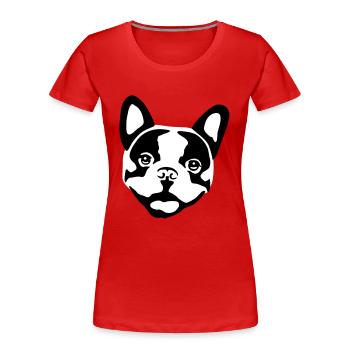 Dog - French Bulldog - T-shirt bio Premium Femme - bleu marine - Devant - Mia (176cm)