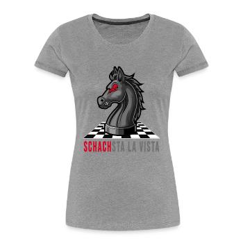 checkmate checkerboard chess game - Women's Premium Organic T-Shirt - navy - Front - Mia (176cm)
