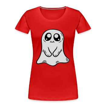 Petite bande dessinée fantôme douce - T-shirt bio Premium Femme - bleu marine - Devant - Mia (176cm)