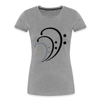 3 Bass Musik Notenschlüssel Drei Noten Musiknoten - Frauen Premium Bio T-Shirt - Navy - Vorne - Mia (176cm)
