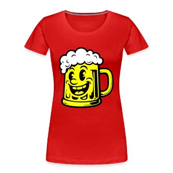 Bier Lustig Comic - Frauen Premium Bio T-Shirt - Navy - Vorne - Mia (176cm)
