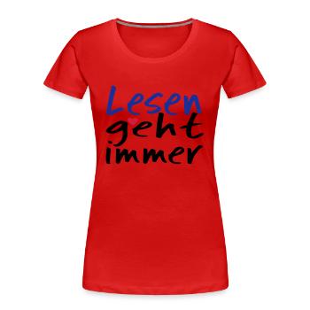 Lesen geht immer! - Frauen Premium Bio T-Shirt - Navy - Vorne - Mia (176cm)