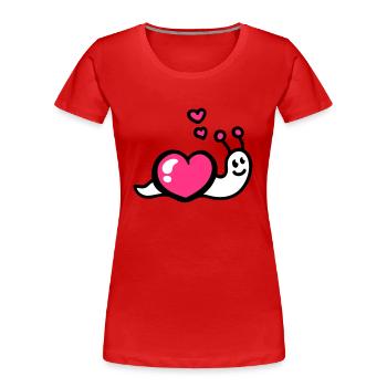 Herz Schnecke 3 - Frauen Premium Bio T-Shirt - Navy - Vorne - Mia (176cm)