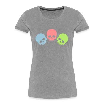 Drei Totenköpfe - Frauen Premium Bio T-Shirt - Navy - Vorne - Mia (176cm)