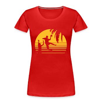 SUNSET BEACH HANDBALL - Women's Premium Organic T-Shirt - navy - Front - Mia (176cm)