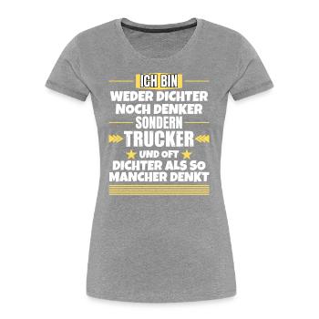 Ni poètes, ni penseurs, mais camionneurs - T-shirt bio Premium Femme -  - Devant - Mia (176cm)