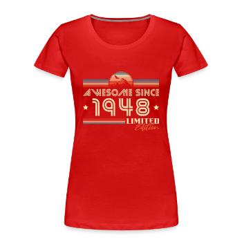Vintage Berge Jahrgang 1948 geboren Geburtstag - Frauen Premium Bio T-Shirt -  - Vorne - Mia (176cm)