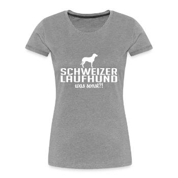 Schweizer Laufhund was sonst Hundespruch Hunde - Frauen Premium Bio T-Shirt - Navy - Vorne - Mia (176cm)