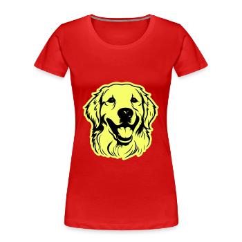 Golden Retriever Dog Head - Women's Premium Organic T-Shirt - navy - Front - Mia (176cm)