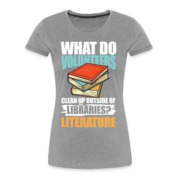What Do Volunteers Libraries Literature - Frauen Premium Bio T-Shirt - Navy - Vorne - Mia (176cm)