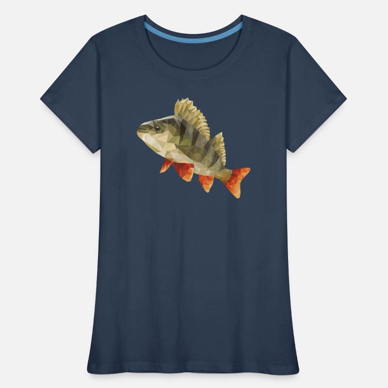 Polygone de pêche de perche T-shirt bio Premium Femme