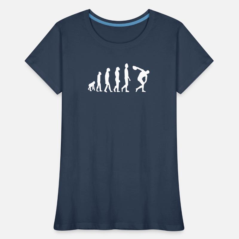Diskuswerfen Diskuswerfer Evolution Diskus Frauen Premium Bio T-Shirt