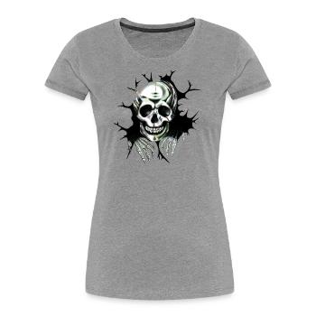 Spooky Skull | Halloween and Gothic Design - Women's Premium Organic T-Shirt - navy - Front - Mia (176cm)