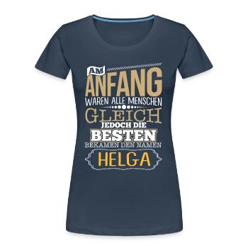 HELGA - die Besten - Frauen Premium Bio T-Shirt - Navy - Vorne - Mia (176cm)