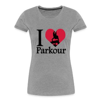 I love Parkour / I heart Parkour Traceur - Frauen Premium Bio T-Shirt - Navy - Vorne - Mia (176cm)