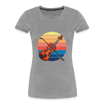 Violinist Vintage Violine Instrument Musik Geiger - Frauen Premium Bio T-Shirt -  - Vorne - Mia (176cm)