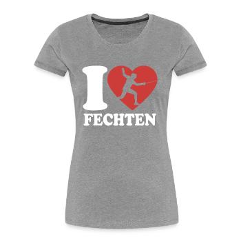 I Love Fechten - Herz - Sport - Frauen Premium Bio T-Shirt -  - Vorne - Mia (176cm)