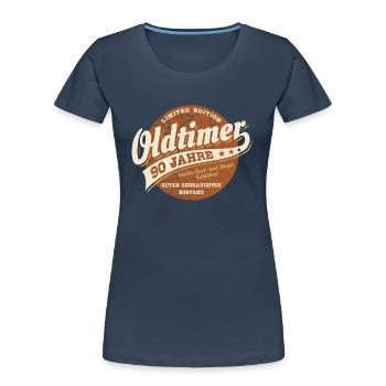 Oldtimer 90 Jahre - Geburtstag - Geschenk - Frauen Premium Bio T-Shirt - Navy - Vorne - Mia (176cm)