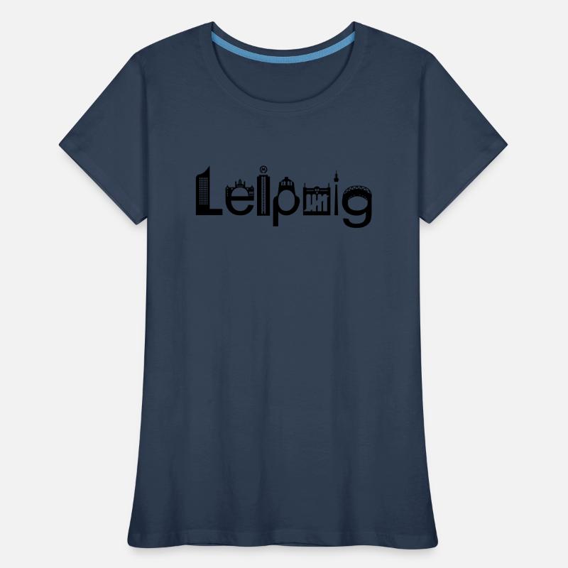 Skyline de Leipzig avec points de repère T-shirt bio Premium Femme