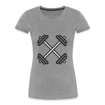 Dumbbells Athlètes Fitness - T-shirt bio Premium Femme - bleu marine - Devant - Mia (176cm)