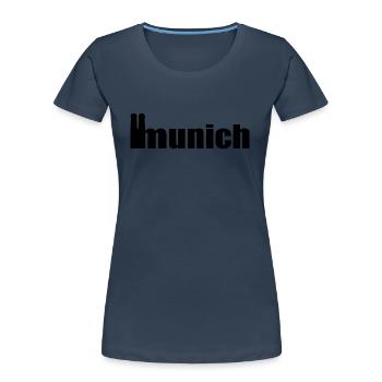 Servus - Greetings from Munich - Frauenkirche - Women's Premium Organic T-Shirt - navy - Front - Mia (176cm)