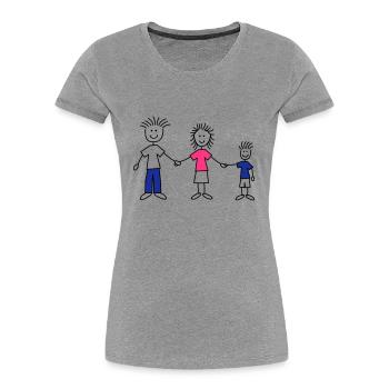 family_dad_and_mom_with_boy_3c - Frauen Premium Bio T-Shirt - Navy - Vorne - Mia (176cm)