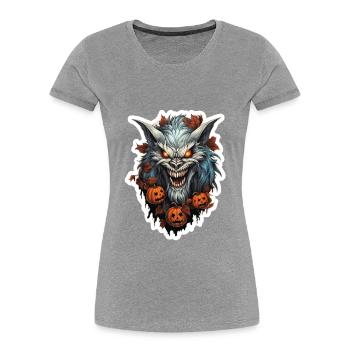 Werwolf Halloween - Frauen Premium Bio T-Shirt - Navy - Vorne - Mia (176cm)