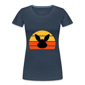 Hasenkopf vor Halbsonne - Frauen Premium Bio T-Shirt - Navy - Vorne - Mia (176cm)