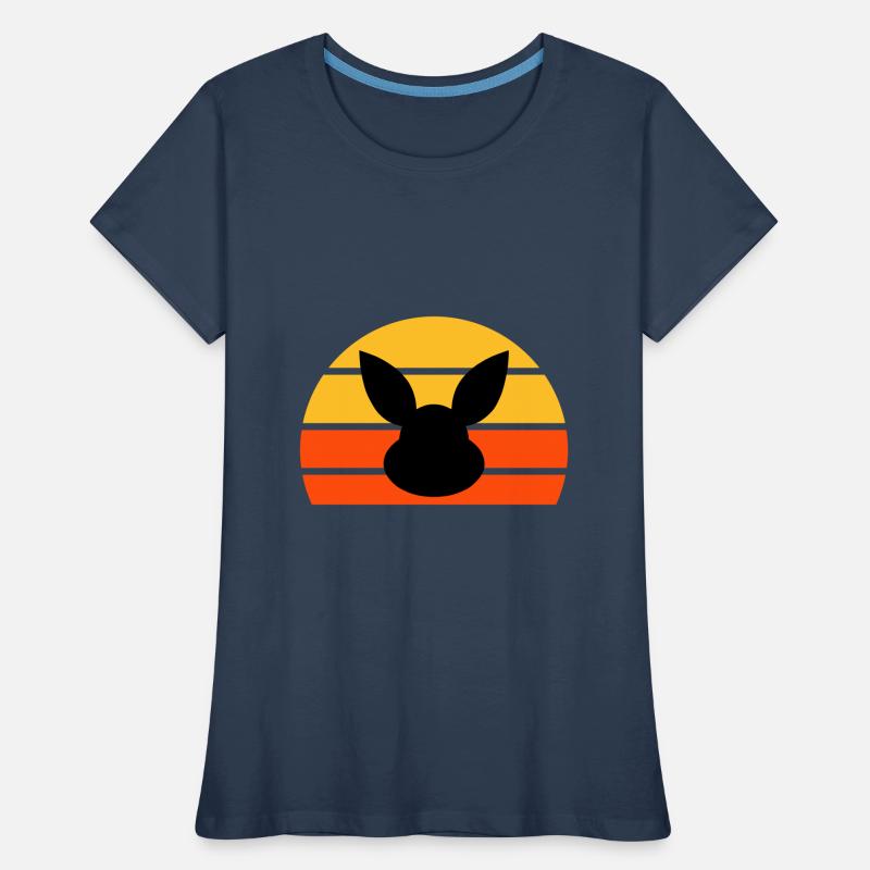 Tête de lapin devant le demi-soleil T-shirt bio Premium Femme