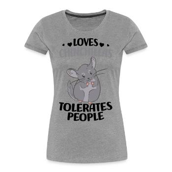 Chinchilla - Frauen Premium Bio T-Shirt - Navy - Vorne - Mia (176cm)
